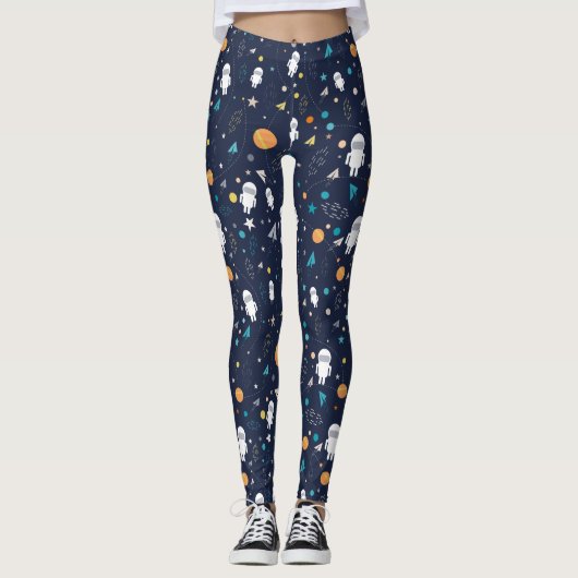 Doodle Astronaut Leggings (Voorkant)