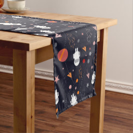 Doodle Astronaut Patroon Lange Tafelloper