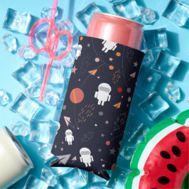 Doodle Astronaut Patroon Seltzer Blikjeskoeler
