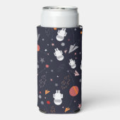 Doodle Astronaut Patroon Seltzer Blikjeskoeler (Seltzer Achterkant)