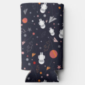 Doodle Astronaut Patroon Seltzer Blikjeskoeler (Achterkant)