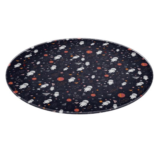 Doodle Astronaut Patroon Snijplank (Hoek)