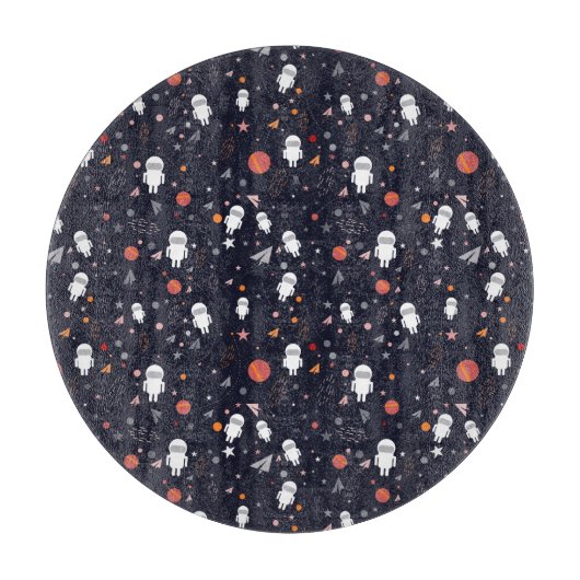 Doodle Astronaut Patroon Snijplank (Voorkant)