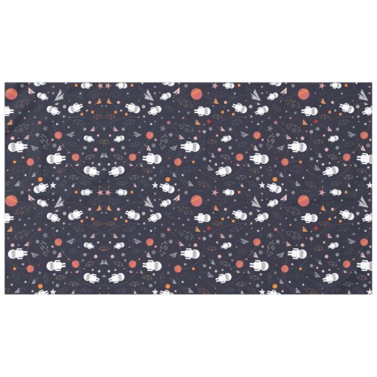 Doodle Astronaut Patroon Tafelkleed (Voorkant (Horizontaal))