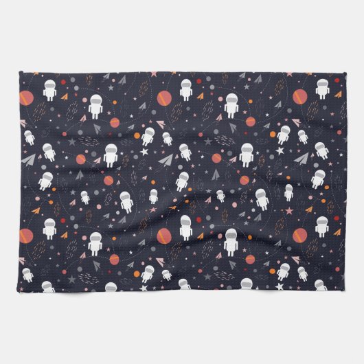 Doodle Astronaut Patroon Theedoek (Horizontaal)