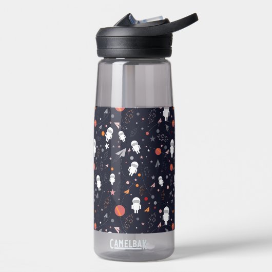 Doodle Astronaut Patroon Waterfles (Links)