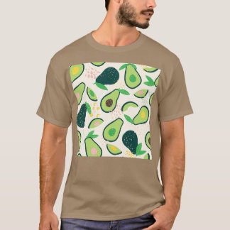 Doodle avocado en abstracte elementen t-shirt