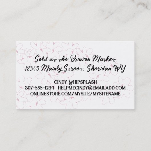 doodle bakken bakkerij snoep bloemen koekje cupcak visitekaartje (Achterkant)