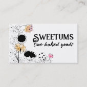 doodle bakken bakkerij snoep bloemen koekje cupcak visitekaartje (Voorkant)