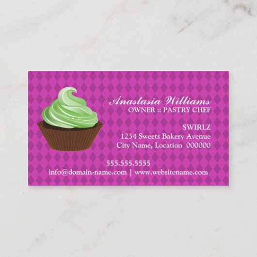 Doodle Banner Cupcake Bakkerij Visitekaartje (Achterkant)