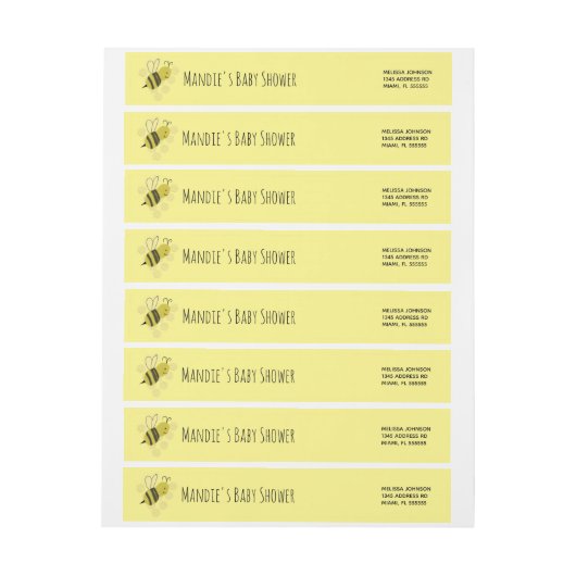 Doodle Bee Baby shower Yellow (Vel)