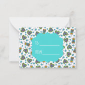 Doodle Beren Valentijnsdag Aangepaste fotokaarten Notitiekaartje (Achterkant)