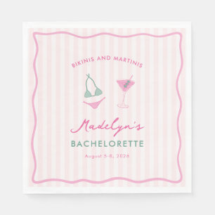 Doodle Bikinis En Martinis Bachelorette Feest Servet