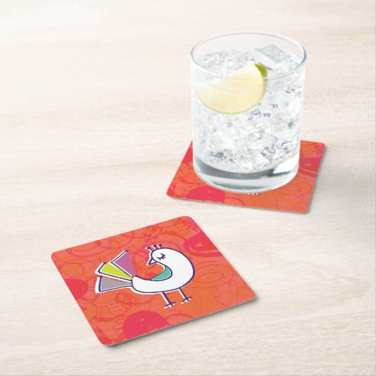 Doodle Bird Kartonnen Onderzetters (Insitu)