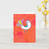 Doodle Bird Notecard Kaart (Gele Bloem)