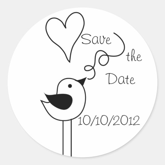 Doodle Bird-Save de datum Stickers (Voorkant)