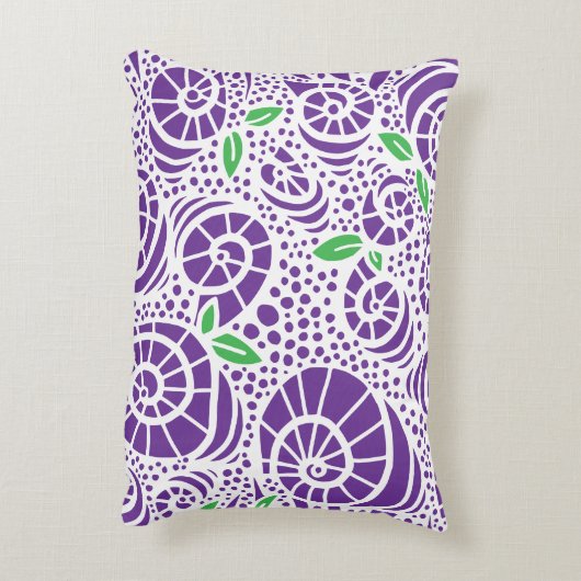 Doodle bladeren en abstracte slak krullen accent kussen (Achterkant (Verticaal))