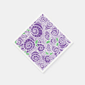 Doodle bladeren en abstracte slak krullen servet (Hoek)