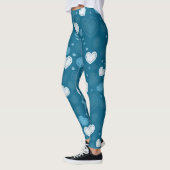 Doodle Blauwe Harten Leggings (Links)