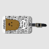 Doodle Bloemen, Bruine Aardappel, Uw Tas, Custom Bagagelabel (Voorkant (horizontaal))