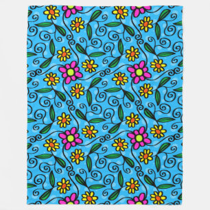 doodle bloemen deken
