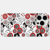Doodle bloemen en bladeren in rood en zwart Case-Mate iPhone case (Achterkant (horizontaal))
