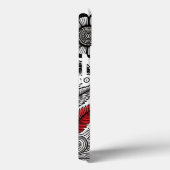 Doodle bloemen en bladeren in rood en zwart Case-Mate iPhone case (Achterkant / Rechts)