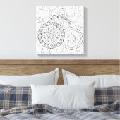 Doodle bloemen en mandala's 6 canvas afdruk (Insitu (Slaapkamer))