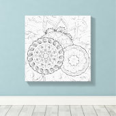 Doodle bloemen en mandala's 6 canvas afdruk (Insitu (Houten vloer))