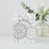 Doodle bloemen en mandala's briefkaart (Staand voorkant)