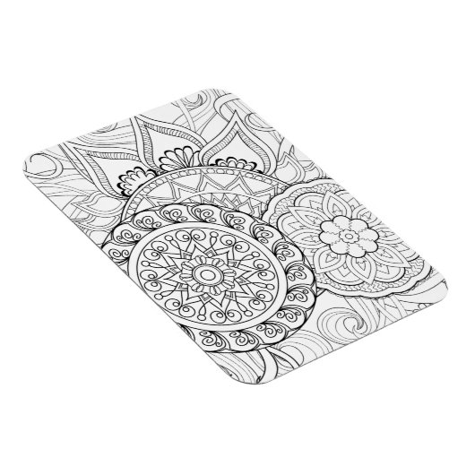 Doodle bloemen en mandala's magneet (Rechterzijde)