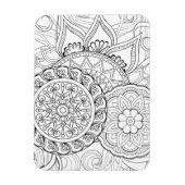 Doodle bloemen en mandala's magneet (Verticaal)
