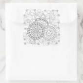 Doodle bloemen en mandala's vierkante sticker (Tas)