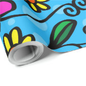 doodle bloemen inpakpapier (Rol Hoek)