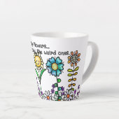 Doodle Bloemen Latte Mok Klein (Rechterhoek)