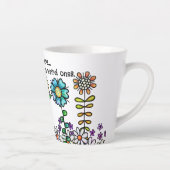 Doodle Bloemen Latte Mok Klein (Rechts)