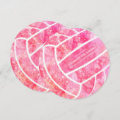 Doodle bloemen paisleuven roze volleybalfeest kaart (Voorkant / Achterkant)