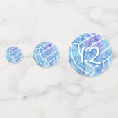Doodle bloemen veegt paisleuzen blauw volleybal confetti (Achterkanten)