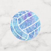 Doodle bloemen veegt paisleuzen blauw volleybal confetti (Kleine voorkant)