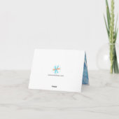 Doodle bloemen veren blauwe volleybal verjaardag kaart (Achterkant)