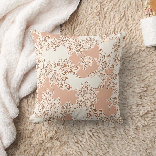 Doodle bloemkussen met kleurblokkering kussen (Deken)