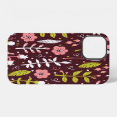 Doodle Bloemmotief Naadloos Patroon iPhone Hoesje (Achterkant horizontaal)