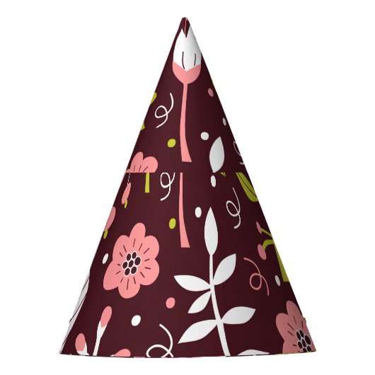  Doodle bloemnaadloos patroon Feesthoedjes (Voorkant)