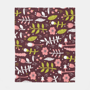  Doodle bloemnaadloos patroon Fleece Deken