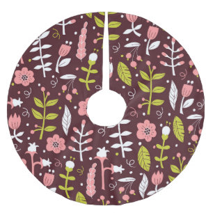 Doodle bloemnaadloos patroon Kerstboom Rok