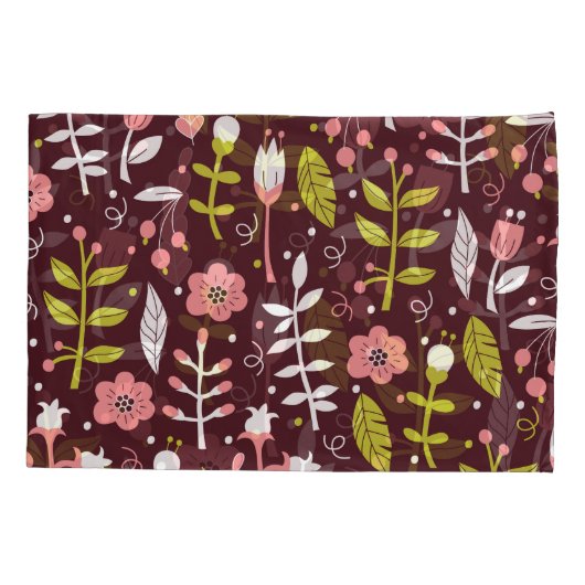 Doodle bloemnaadloos patroon Kussensloop (Achterkant)