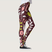 Doodle bloemnaadloos patroon Leggings (Rechts)