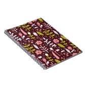 Doodle bloemnaadloos patroon Notitieboek (Rechterzijde)