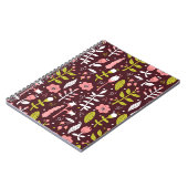 Doodle bloemnaadloos patroon Notitieboek (Linkerzijde)