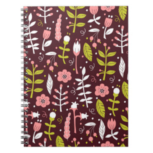  Doodle bloemnaadloos patroon Notitieboek
